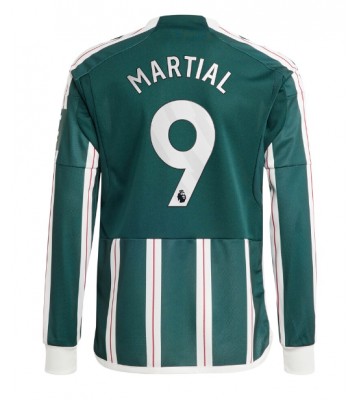 Manchester United Anthony Martial #9 Koszulka Wyjazdowych 2023-24 Długi Rękaw